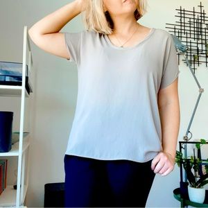 Taupe Airy Short Sleeved Blouse - M